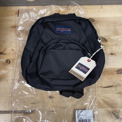 JanSport Half Pint Black Mini Backpack, L Brand New