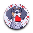 Bluetick Coonhound Dog Valentine's Day Heart Pinback Button Handmade Gift 2.25"