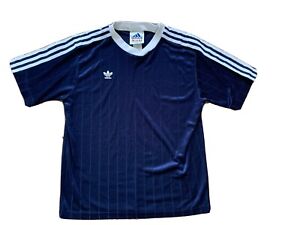 VTG 90s Adidas Mens Blank Liga Cup Striped Soccer Jersey S Blue ...