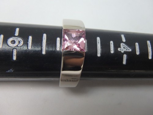 Cartier Tank pink tourmaline Ring in 18K White Gold W box, size 5 - Picture 7 of 10