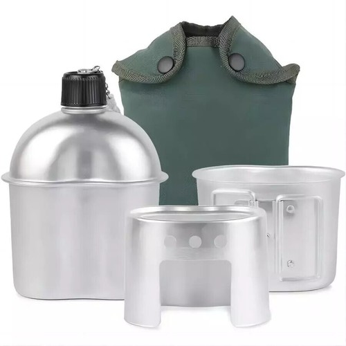 Juego de cantimplora militar estufa de camping cuenco botella de agua bolsa militar senderismo supervivencia - Imagen 13 de 48