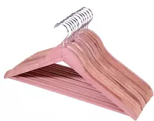 Cedar Hangers, 12 Pack Sturdy Wooden Hangers with 360 Degree Swivel Hook, Smooth