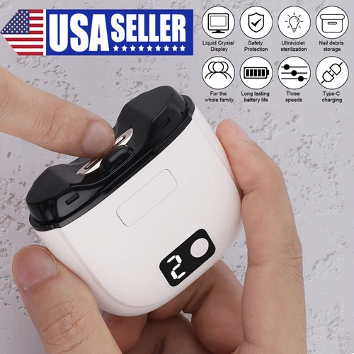 Electric Automatic Nail Clippers Toe Thick Nails Professional Cutter Pedicure*US - Bild 1 von 16