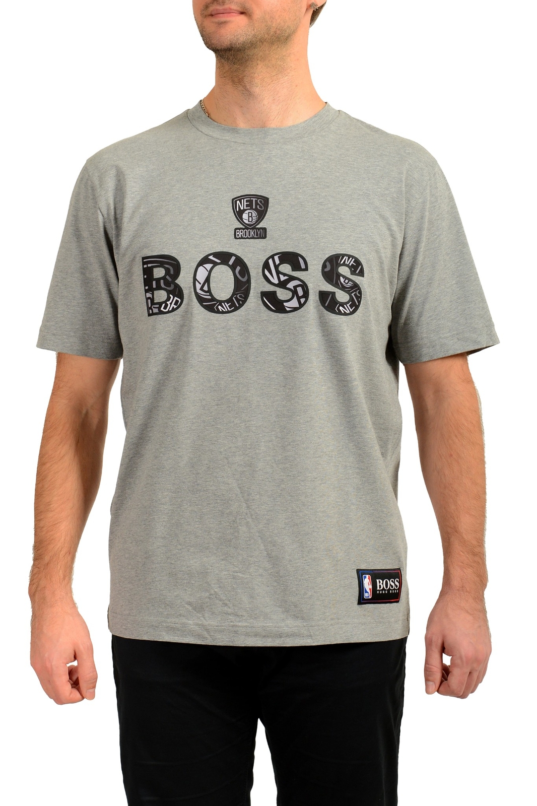 Мужская футболка Hugo Boss X NBA TBasket_2 MedGray с коротким рукавом US L- 52