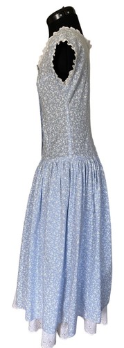 VINTAGE JODI SCHWARTZ FÜR BILL BERMAN Calico langes Kleid Prärie Cottage Core - Bild 6 von 17