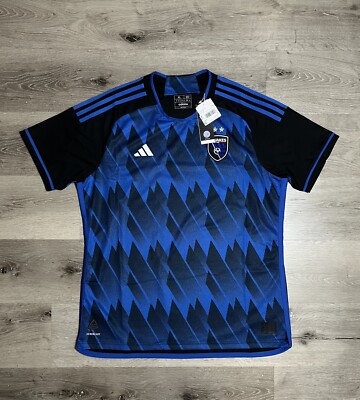 adidas San Jose Earthquakes Authentic 2023/24 Home MLS Jersey SZ XL Soccer Kit