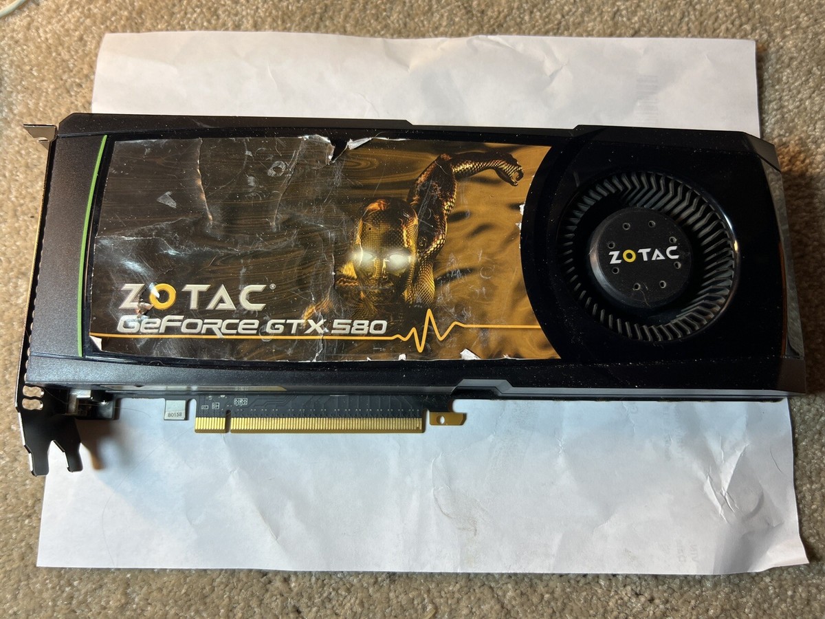 Rare Zotac Nvidia GTX 580 3GB GDDR5 Graphics card AS IS