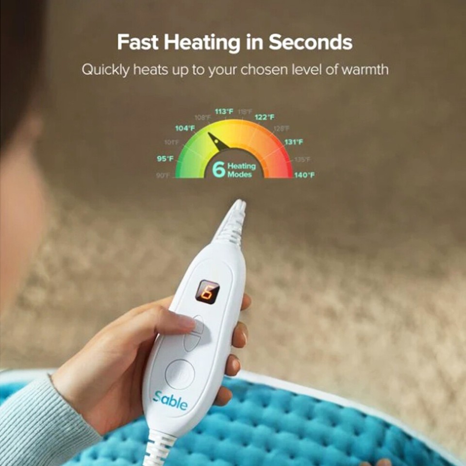 Electric Heated Pad 12x24 Inch Large for Back Pain Heat Therapy Throw