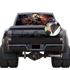 Truck Back Window Graphics American Flag Eagle P546 See Through Rear Decal Truck Back Window Graphics American Flag Eagle P546 See Through Rear Decal