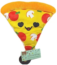 Slice of Pepperoni Pizza Smiley Smile Face Lovey 7.5" Plush Stuffed Animal Toy