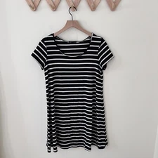 AB Studio Black And White Striped Women's Dress Size Large