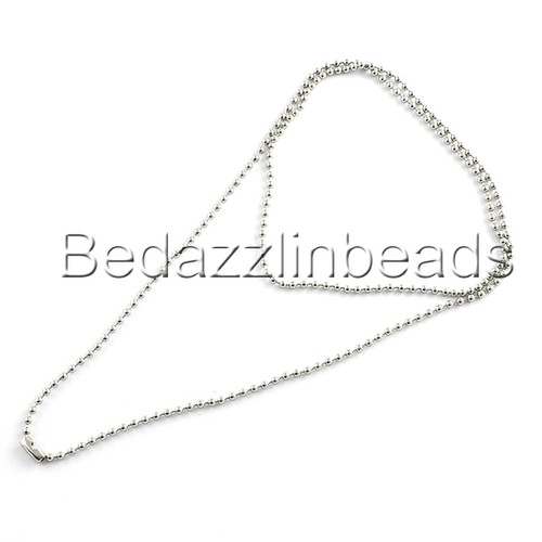 Surgical 304 Qualität Edelstahl 2,4 mm rundes Hundeetikett 28 Zoll Kugelkette Halskette - Bild 2 von 2
