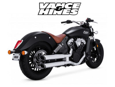 Vance & Hines Twin Slash 3'' Chrome Slip-On Exhaust For 15-20 Indian Scout/Bobber