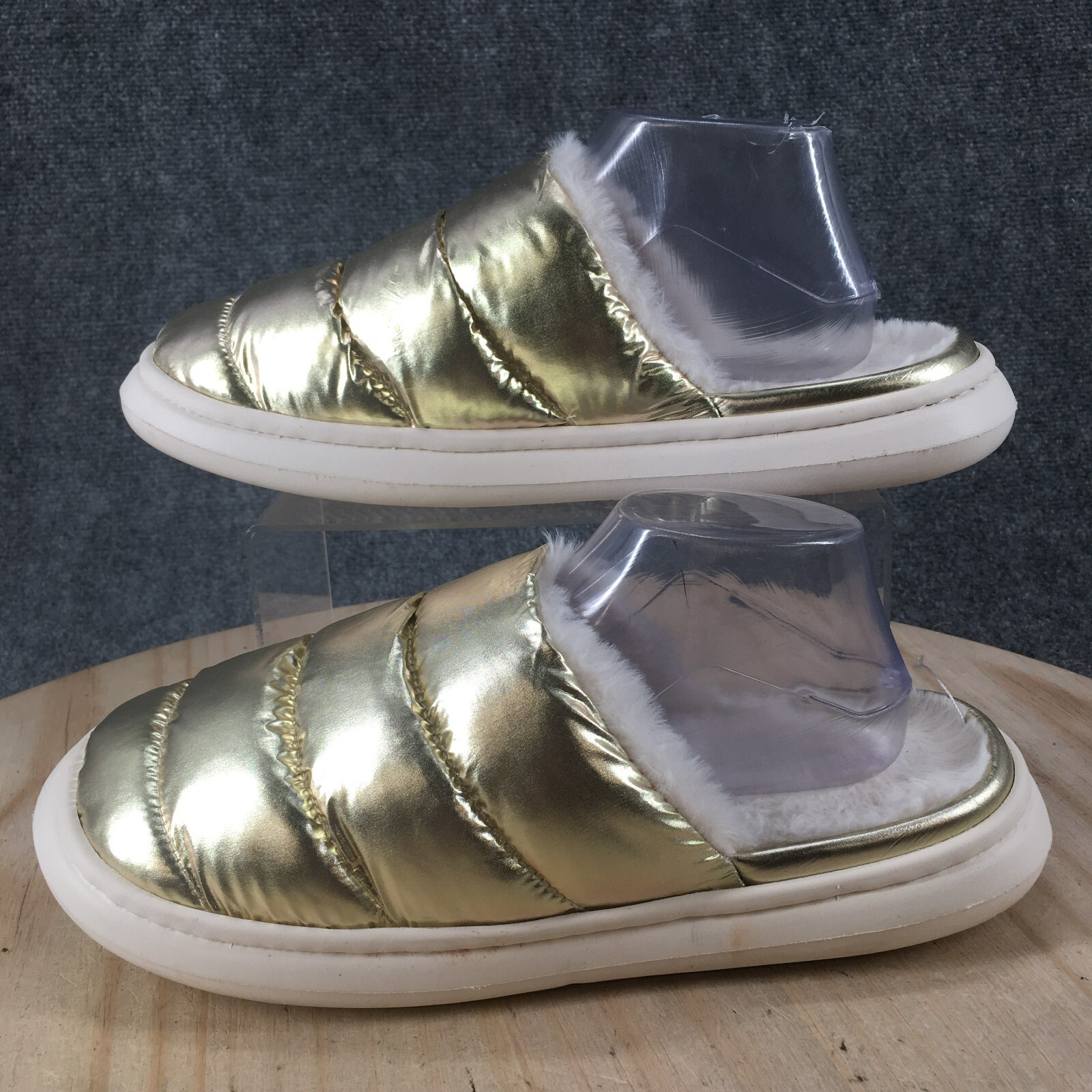 PANTOFOLA D’ORO Pantofole Stars Above donna 11 12 Merritt Slip On Slide oro punta rotonda pelliccia sintetica