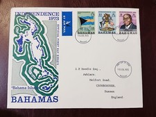 Bahamas 1973 FDC Independence NASSAU POSTMARK POSTED TO ENGLAND