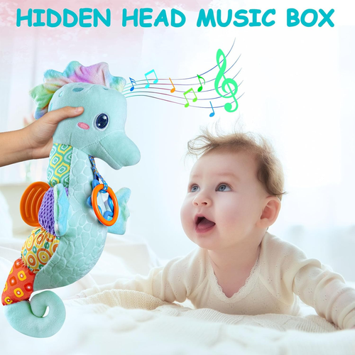 Baby Toys 0-6 Months,Infant Musical Stuffed Animals Soft Toy with Bright Colors, - Picture 3 of 12