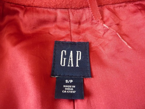 GAP Duffle Coat donna misto lana denti bottoni e zip rosso taglia S/P circonferenza petto 37 pollici - Foto 5 di 12