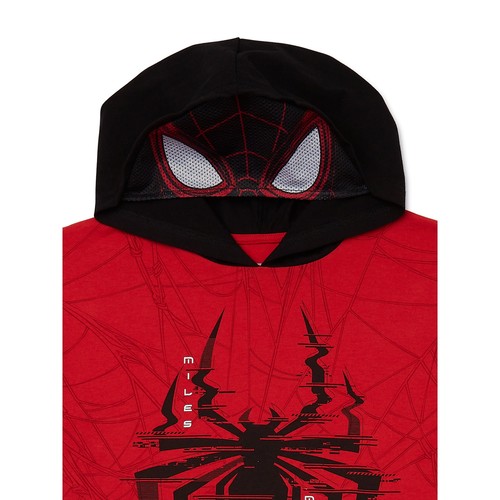 Marvel Spider-Man Boys Cosplay 2-Piece Hooded Short Sleeve Top & Shorts Set: 8 - Afbeelding 10 van 10