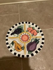 Vicki Carroll 5 Section Relish Tray Chip and Dip Dish Bon Appetite 1 Piece 14"