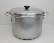Vintage Large Enterprise Quality Cookware  Aluminum Stock Pot With Handles 