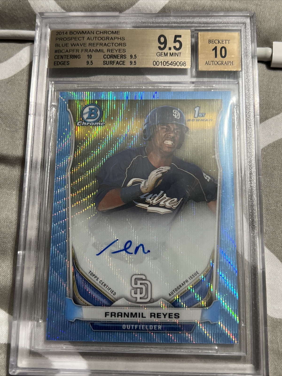Franmil Reyes 2014 Bowman Chrome Blue Wave Refractor RC Auto /50 BGS 9.5/10 💎💎
