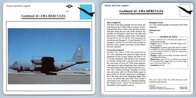 Lockheed AC-130 A Hercules - Attack - Warplanes Collectors Club Card