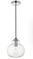 Elegant Lighting Single Light Pendant Chrome ...