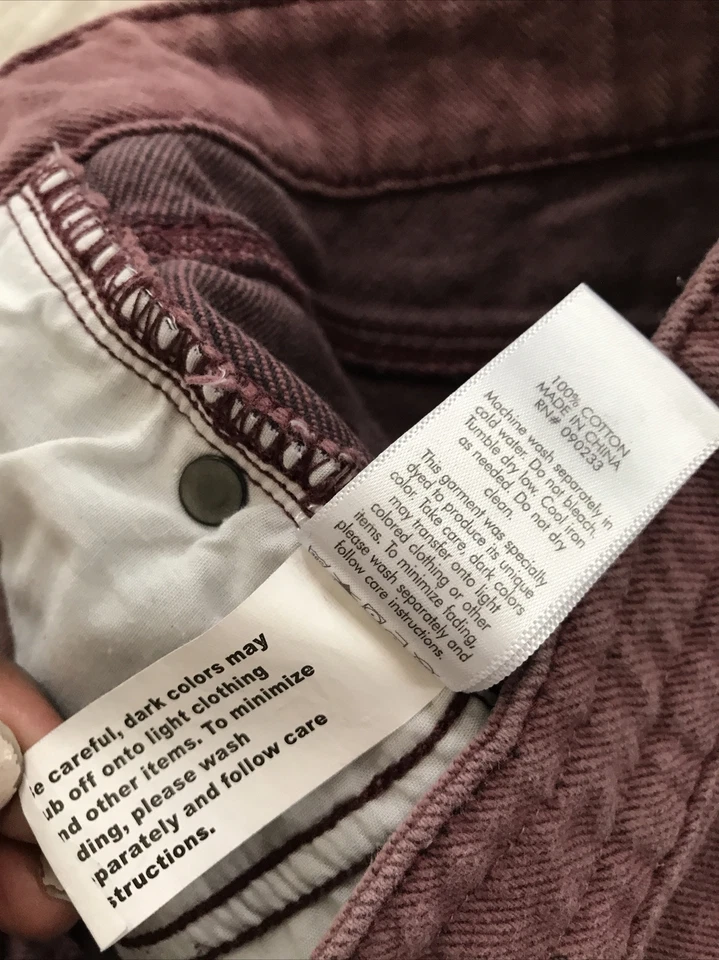 Женские джинсовые шорты BULLHEAD размер 3 бордовые с низкой талией. Карманы 100% хлопок - Изображение 4 из 4