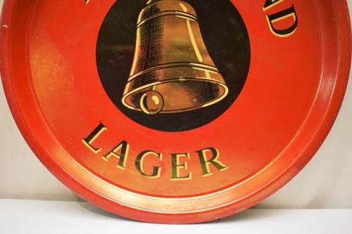 Vintage Metal Tray Advertising Bell Brand Lager Beer Barware Uganda Collectib"03 - Picture 4 of 5