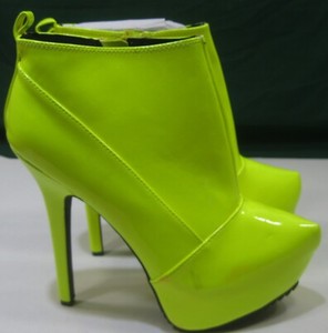 neon bootie heels