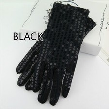 Lady Men Sequin Gloves Mittens Glitter Shiny Spark Dance Show Jazz Costume Decor