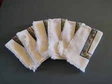 Set of 6 cloth napkins with fringe, 16 x 16