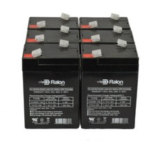 Raion Power 6V 4.5Ah Battery For Power Kingdom PS5.5-6 - 6 Pack