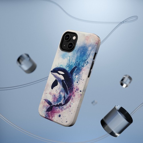 Orca Killer Whale Watercolor Phone Case for iPhone - MagSafe Compatible - Picture 124 of 169