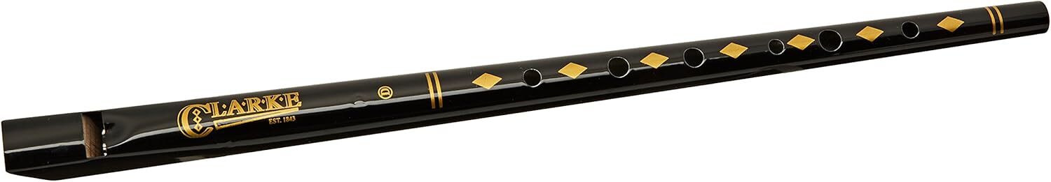 Clarke Penny Whistle Key of D Handmade Tin with Wooden Fipple Black Finish