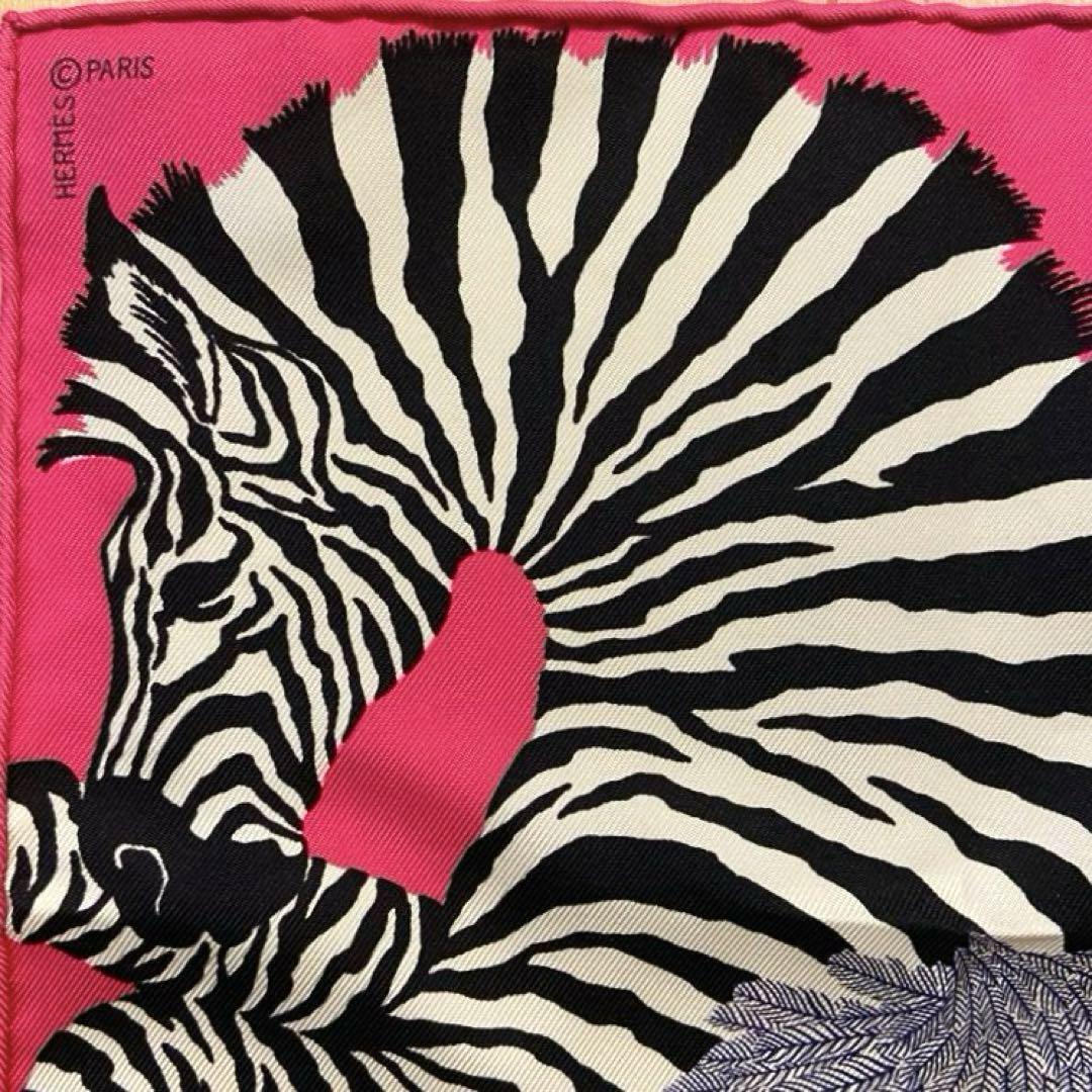 Hermes Silk Scarf Zebra Pegasus by Alice Shirley Pink Black Hermes Silk Scarf Zebra Pegasus by Alice Shirley Pink Black