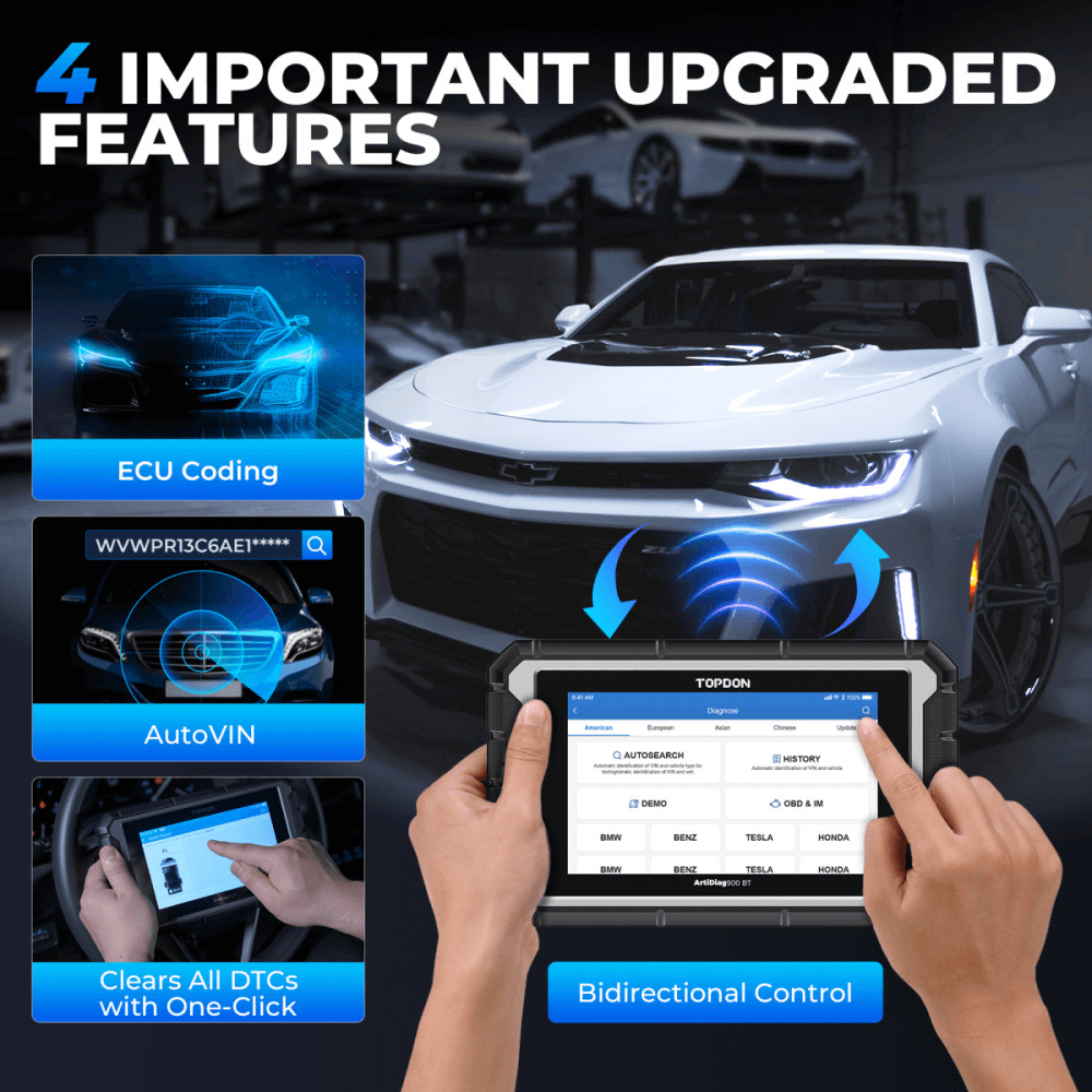 Topdon ArtiDiag900 BT OBD2 Scanner Car Diagnostic Reset Tool E*U Coding TPMS USA