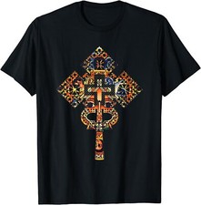 NEW LIMITED Ethiopian Christian art Christ in Glory Ethiopian Cross T-Shirt