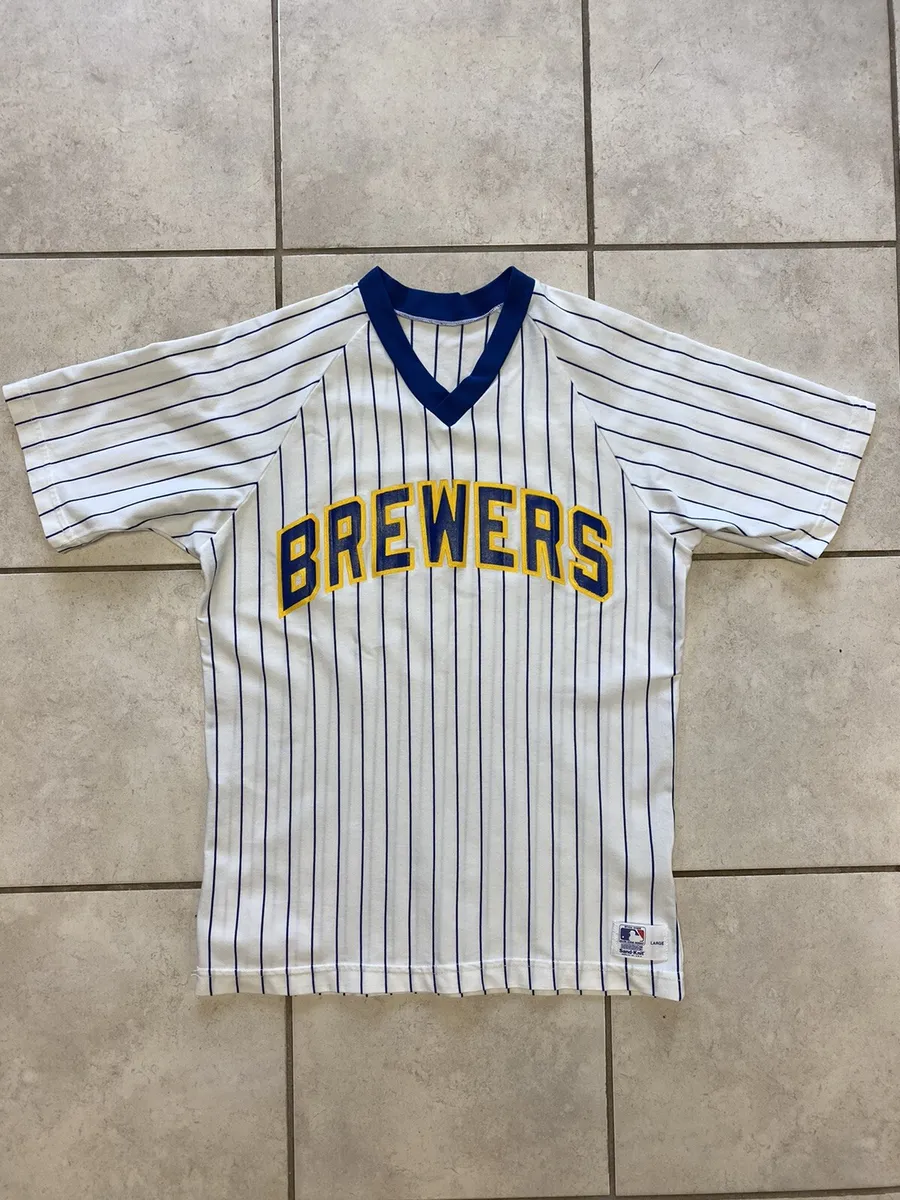 Vintage 80s Sand-Knit Milwaukee Brewers Jersey T-Shirt Large