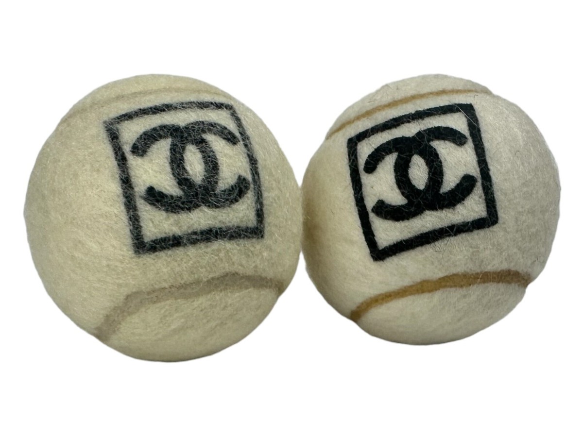 UNUSED CHANEL Tennis Ball Set Of 2 White CC | eBay