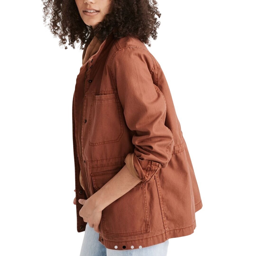 Madewell Dispatch Jacket Warm Umber Zip Snap Clos… - image 5