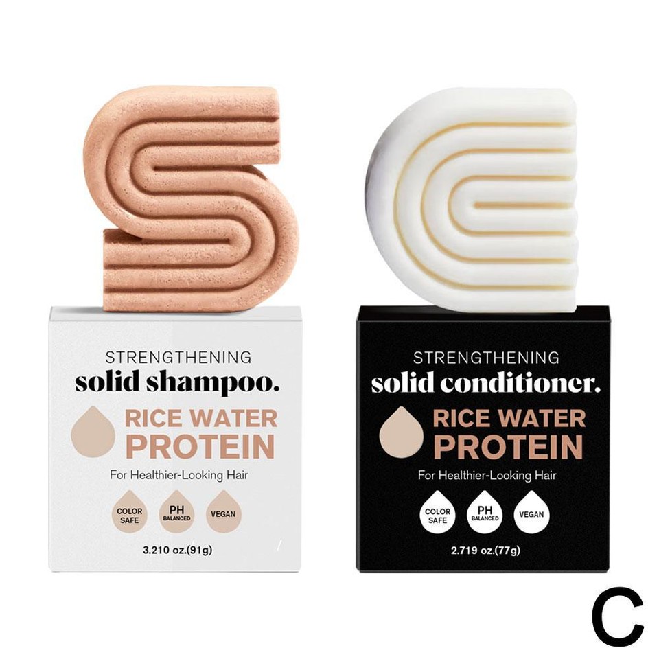 Strengthening Hair Shampoo & Conditioner Bar Soap with Rice Water