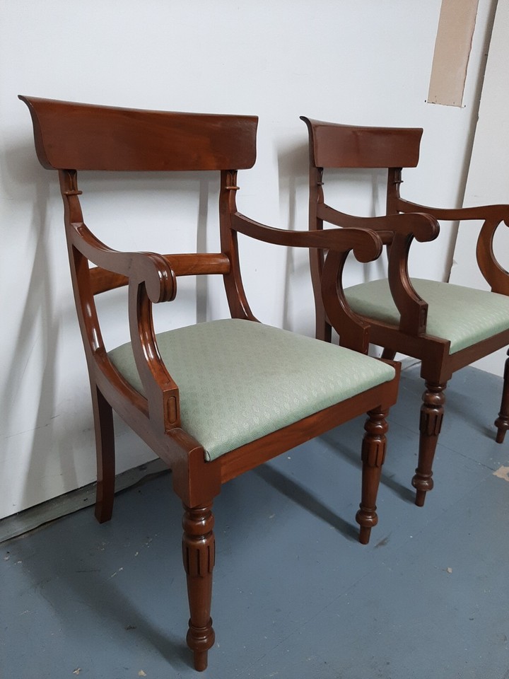 Pair Of High Back Mahogany Armchairs eBay