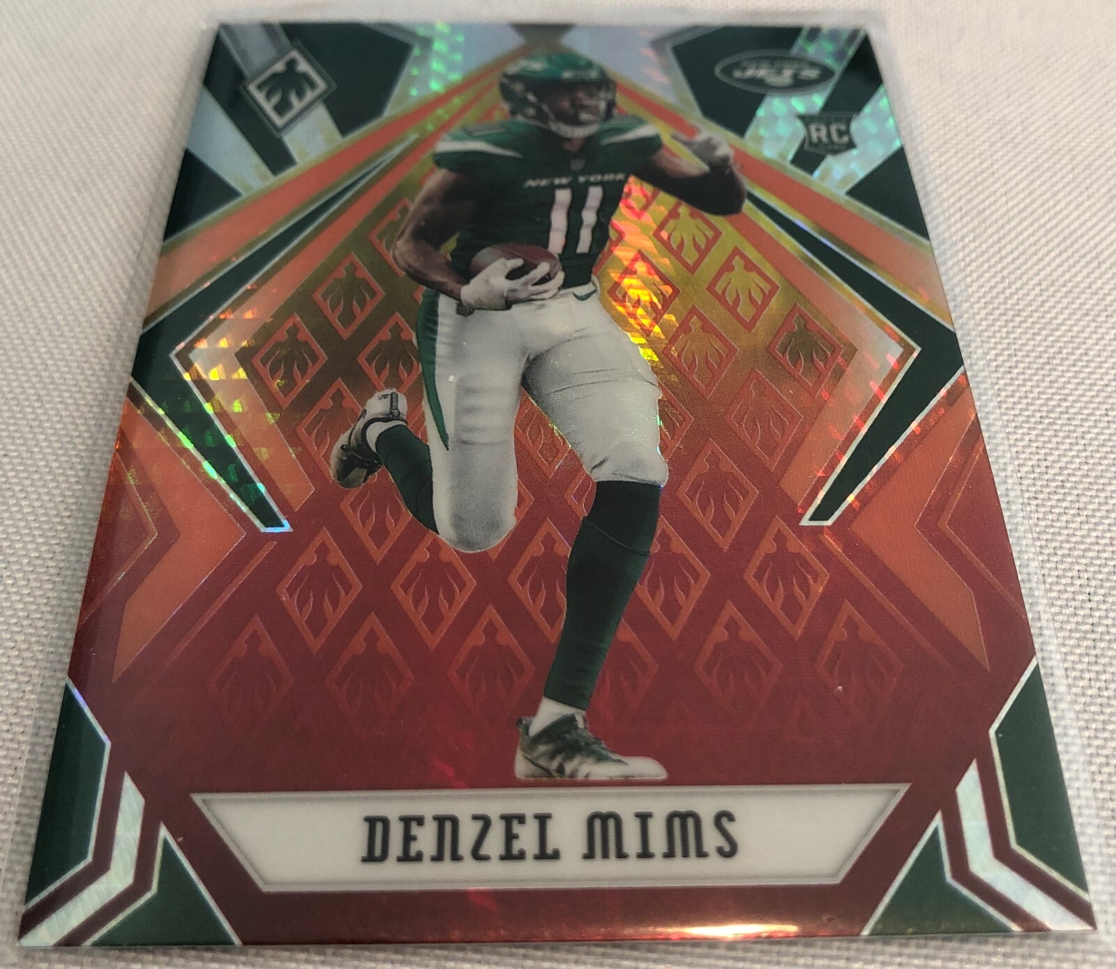 2020 Panini Phoenix Football Denzel Mims New York Jets Fire Burst Rookie #123