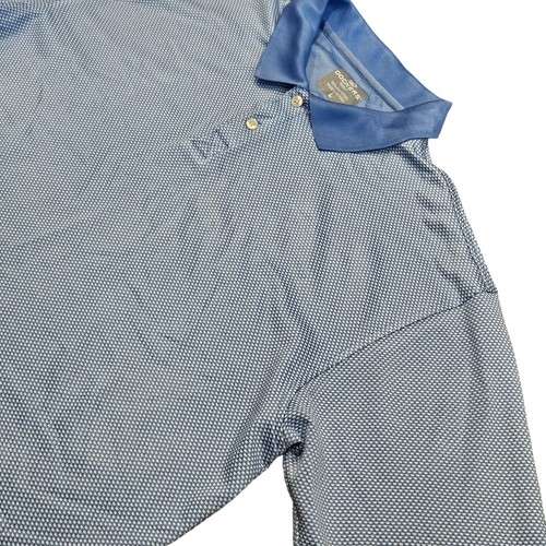 Dockers Golf Men's Blue White Short Sleeve Polyester Polo Shirt Size Large - 第 3/9 張圖片
