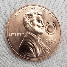 2025 Lincoln Shield 1C Cent Penny Horse Shoe Counterstamp Horseshoe Lucky Coin!