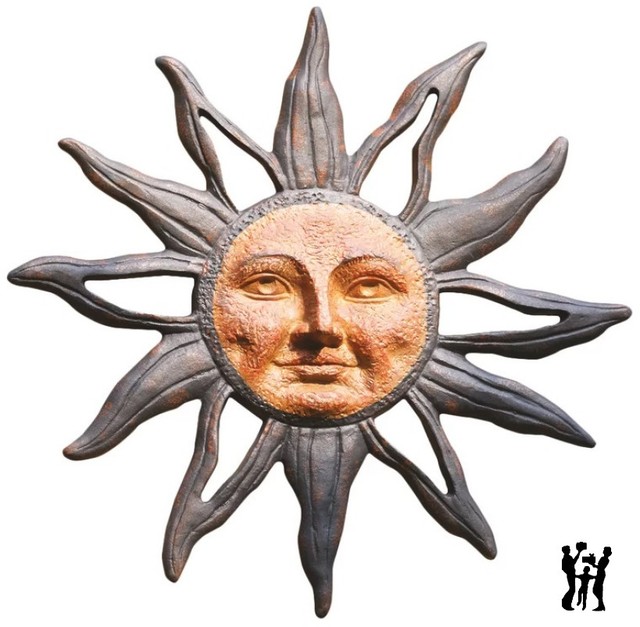 SPI Home 37" Large Rising Sun Face Wall Plaque Celestial Garden Outdoor