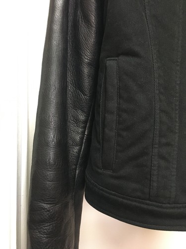 T by Alexander Wang Black Denim and Lamb Leather Jacket Sz Small $680 - Picture 8 of 11