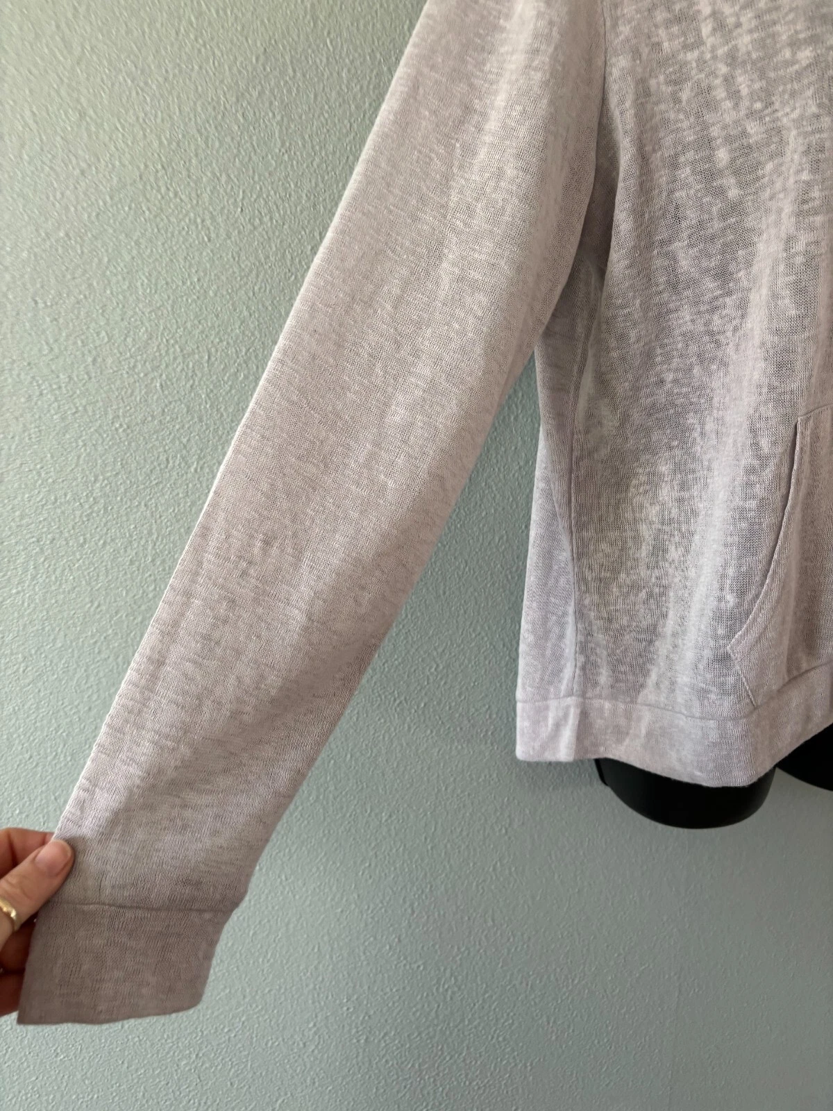 VETEMENTS Felpa con cappuccio da donna resistente alle intemperie semi trasparente a maniche lunghe taglia small