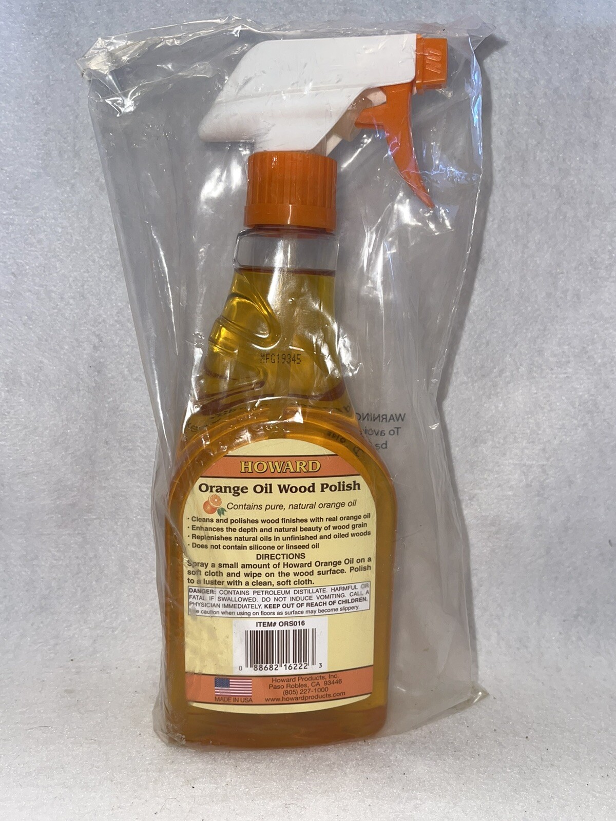 Howard ORS016 Orange Oil Wood Furniture Polish 16 Oz Spray Bottle eBay